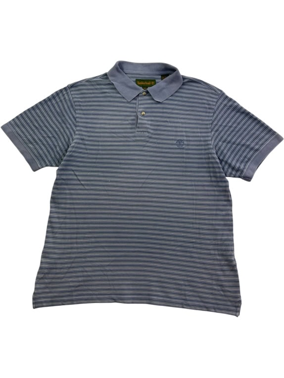 Timberland Polo Shirt Striped Light Blue Men’s M