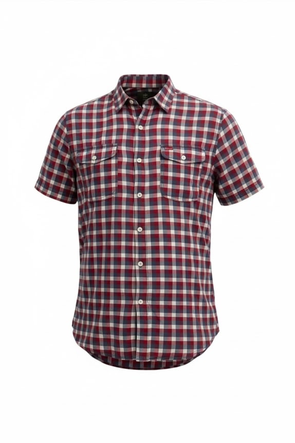 TIMBERLAND ΠΟΥΚΑΜΙΣΟ CASUAL CHECKED EMBROIDERED LOGO ΚΟΚΚΙΝΟ/ΜΠΛΕ ΑΝΔΡΙΚΟ M