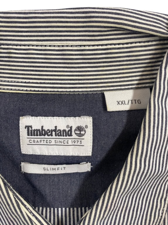 TIMBERLAND CASUAL SHIRT WITH LOGO BLUE/WHITE MEN'S XXL