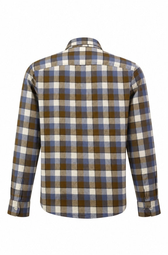 TIMBERLAND SHIRT CHECKED BLUE BROWN MALE PRE OWNED L