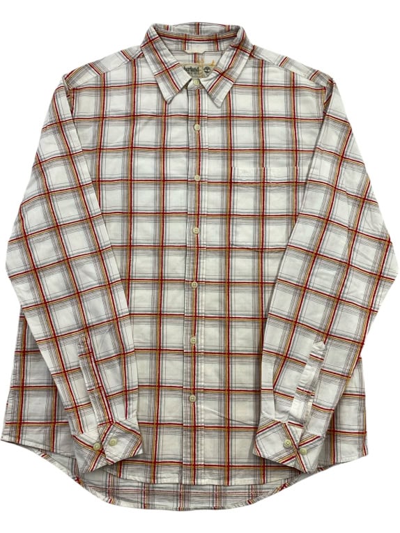 TIMBERLAND SHIRT CHECKED VINTAGE LOGO WHITE/RED MEN'S L