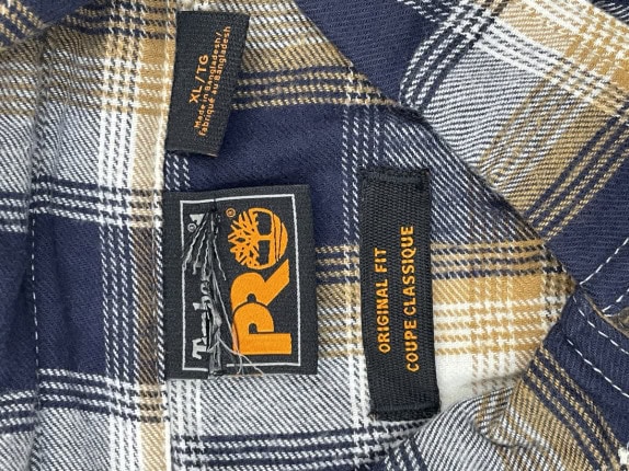 TIMBERLAND FLANNEL SHIRT PLAID BLUE MEN PRE OWNED XL