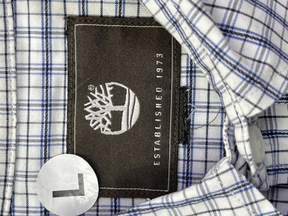 TIMBERLAND ΠΟΥΚΑΜΙΣΟ ΚΑΡΟ CASUAL ΛΕΥΚΟ ΜΠΛΕ ΑΝΤΡΙΚΟ PRE OWNED L