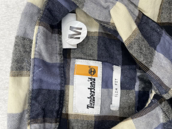 TIMBERLAND SHIRT CHECK CLASSIC BLUE MEN PRE OWNED M