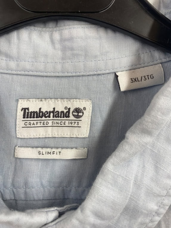 TIMBERLAND Shirt Slim Fit with Logo Light Blue Men's 3XL