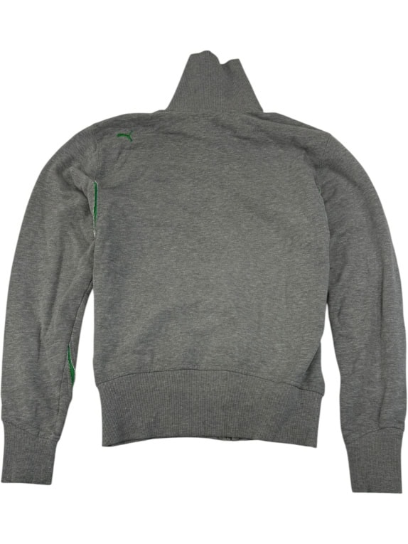 VINTAGE Puma Giacca Track con Collo Alto, Grigio-Verde, M