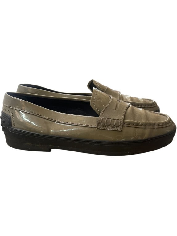 TODS LOAFERS CLASSIC OLIVE UNISEX PRE OWNED EU 39