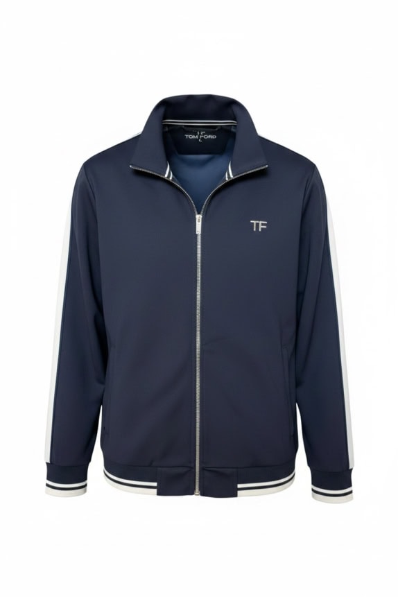Tom Ford Tracksuit Set Zip Jacket & Pants Logo Navy Unisex L
