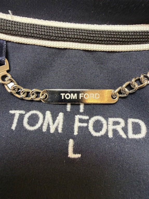 Tom Ford Tracksuit Set Zip Jacket & Pants Logo Navy Unisex L