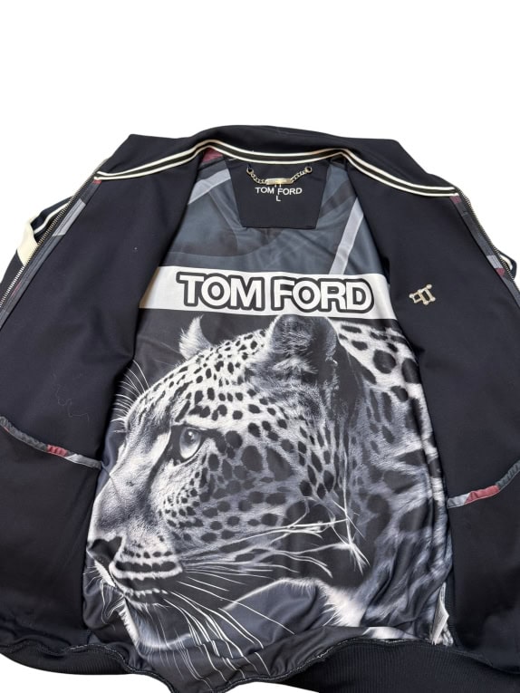 Tom Ford Tracksuit Set Zip Jacket & Pants Logo Navy Unisex L