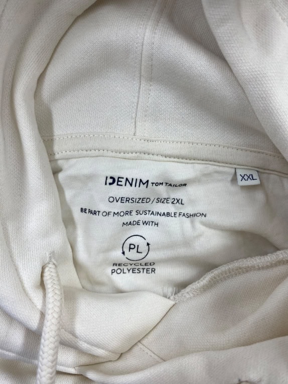 Tom Tailor Denim Men’s Oversized Hoodie Ecru XXL