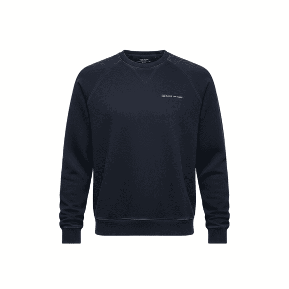 Tom Tailor Denim Felpa Casual Relaxed con Logo Blu Scuro da Uomo L