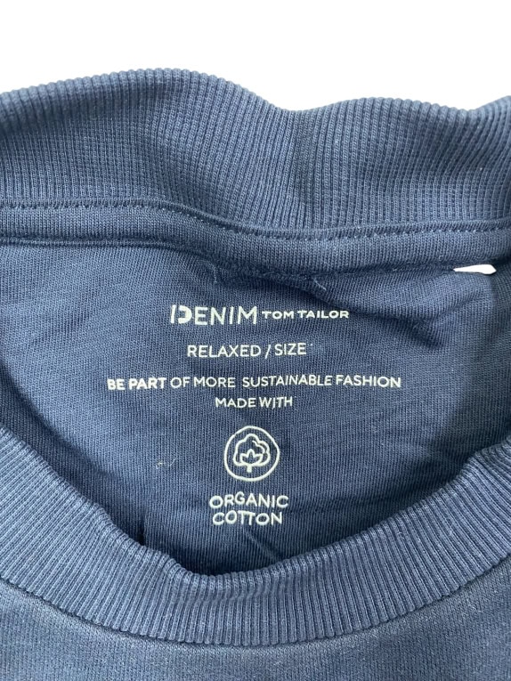 Tom Tailor Denim Φούτερ Casual Relaxed Λογότυπο Μπλε Σκούρο Ανδρικό L