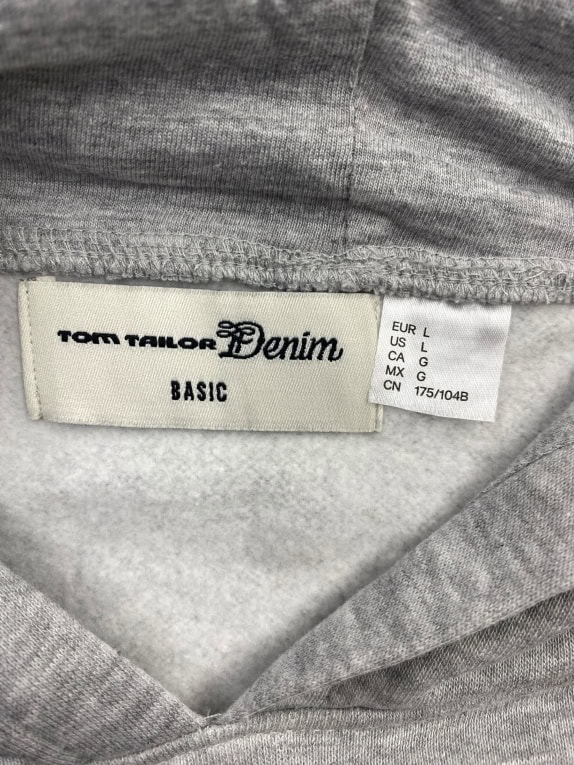 Tom Tailor Denim Φούτερ Hoodie Basic Γκρι Ανδρικό L