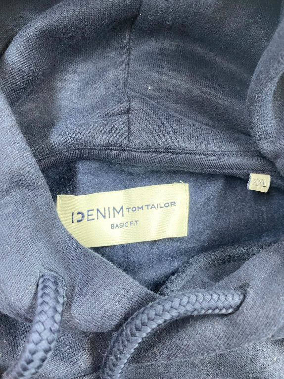 Tom Tailor Denim Hoodie Basic Fit Navy Ανδρικό XXL