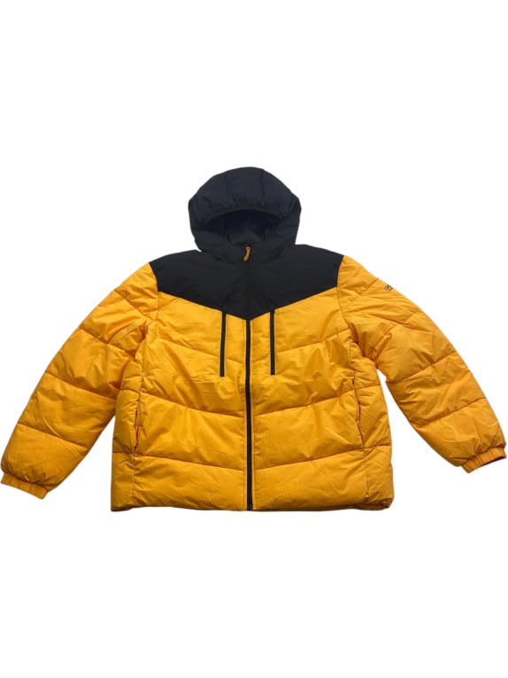 TOM TAILOR DENIM Μπουφάν Puffer Casual Κουκούλα Κίτρινο Μαύρο Ανδρικό XXL