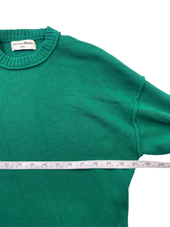 TOM TAILOR DENIM MAGLIONE IN MAGLIA MINIMAL VERDE UOMO PRE OWNED L