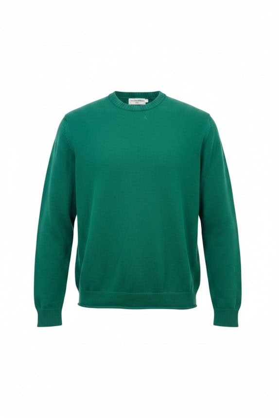 TOM TAILOR DENIM MAGLIONE IN MAGLIA MINIMAL VERDE UOMO PRE OWNED L