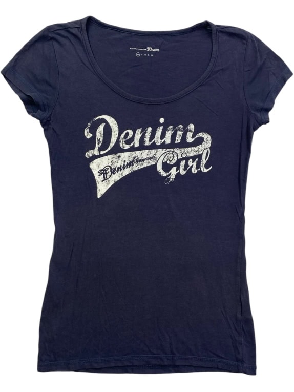 Tom Tailor Denim T-Shirt Denim Girl Logo Μπλε Γυναικείο XS