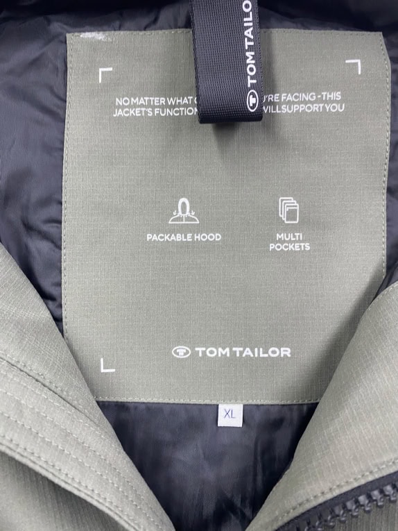 Tom Tailor Μπουφάν Bomber Casual Packable Hood Χακί Ανδρικό XL