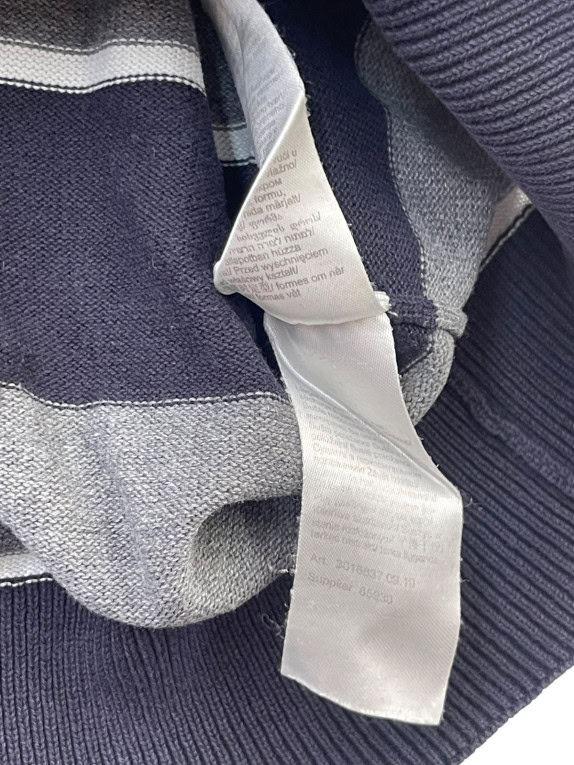 TOM TAILOR ΠΛΕΚΤΟ ΠΟΥΛΟΒΕΡ ΚΛΑΣΙΚΟ ΡΙΓΕ NAVY ΓΚΡΙ ΑΝΤΡΙΚΟ PRE OWNED L