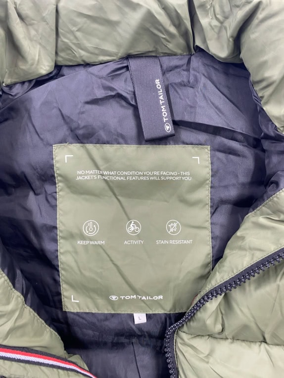 TOM TAILOR Puffer Vest Casual Logo Olive Men’s L
