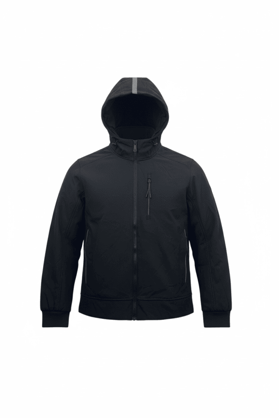 Tom Tailor Giacca Softshell Casual con Cappuccio Nera da Uomo XL