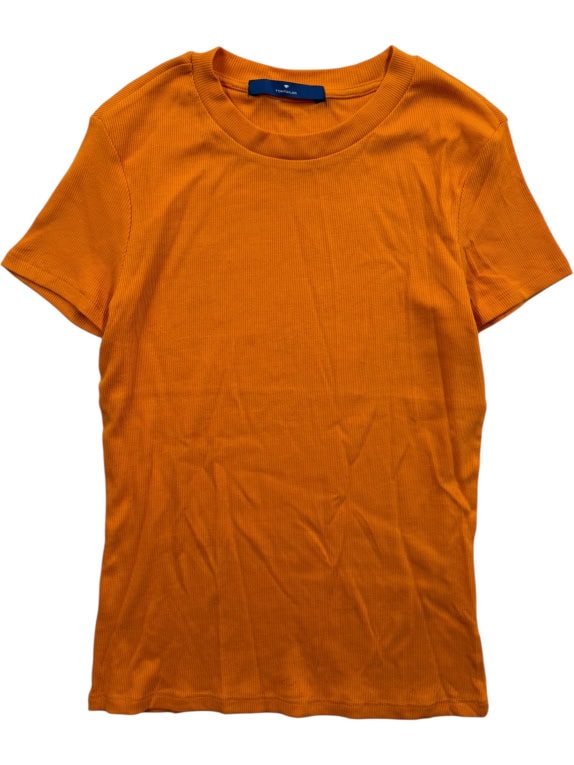 TOM TAILOR T-Shirt Ribbed Casual Basic Πορτοκαλί Ανδρικό M