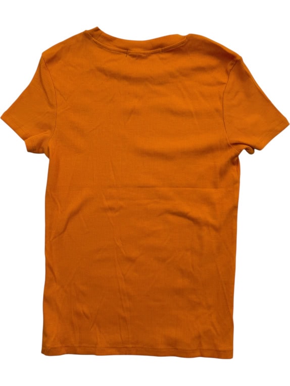 TOM TAILOR T-Shirt Ribbed Casual Basic Πορτοκαλί Ανδρικό M