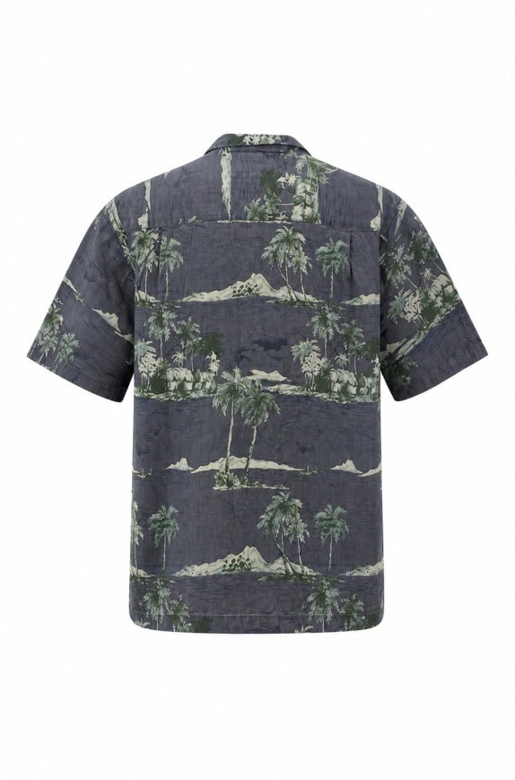 TOMMY BAHAMA ΚΟΝΤΟΜΑΝΙΚΟ ΠΟΥΚΑΜΙΣΟ TROPICAL ΔΙΑΓΡΑΦΙΚΟ ΓΚΡΙ ΑΝΤΡΙΚΟ PRE OWNED