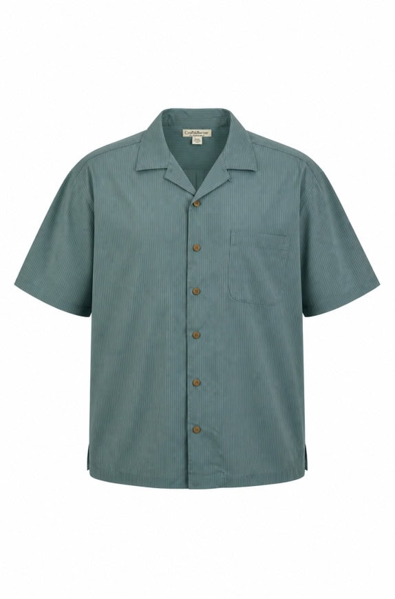 TOMMY BAHAMA STRIPED SHIRT BLUE MENS PRE OWNED