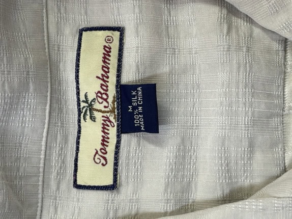 TOMMY BAHAMA CAMICIA CLASSICA OFF WHITE UOMO PRE OWNED M