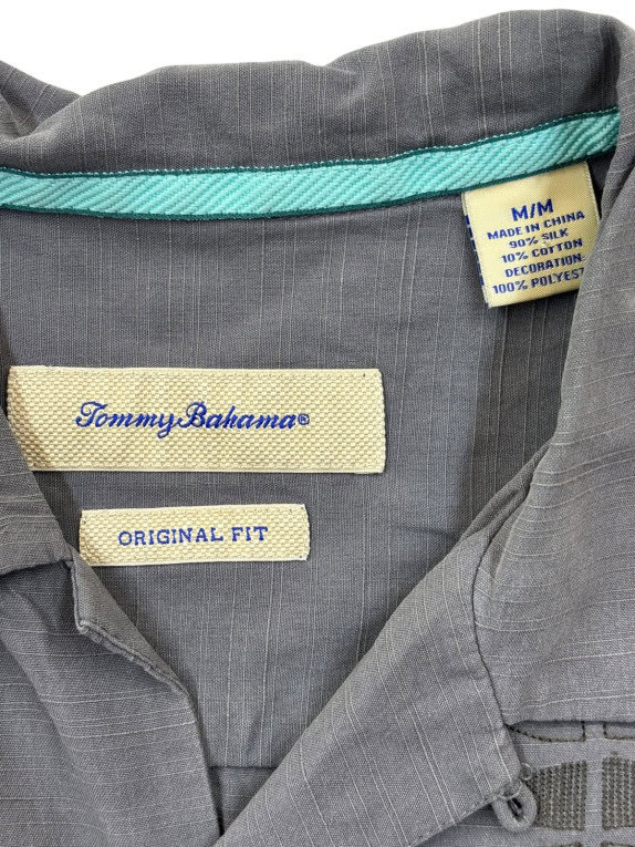 TOMMY BAHAMA RETRO SHIRT GREY MEN PRE OWNED M