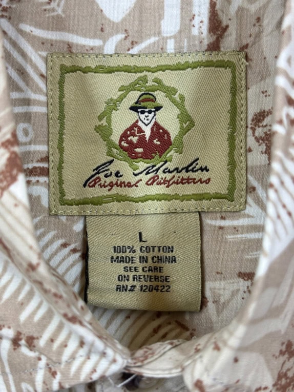 TOMMY BAHAMA CAMICIA MANICA CORTA TROPICAL BEIGE UOMO PRE OWNED L