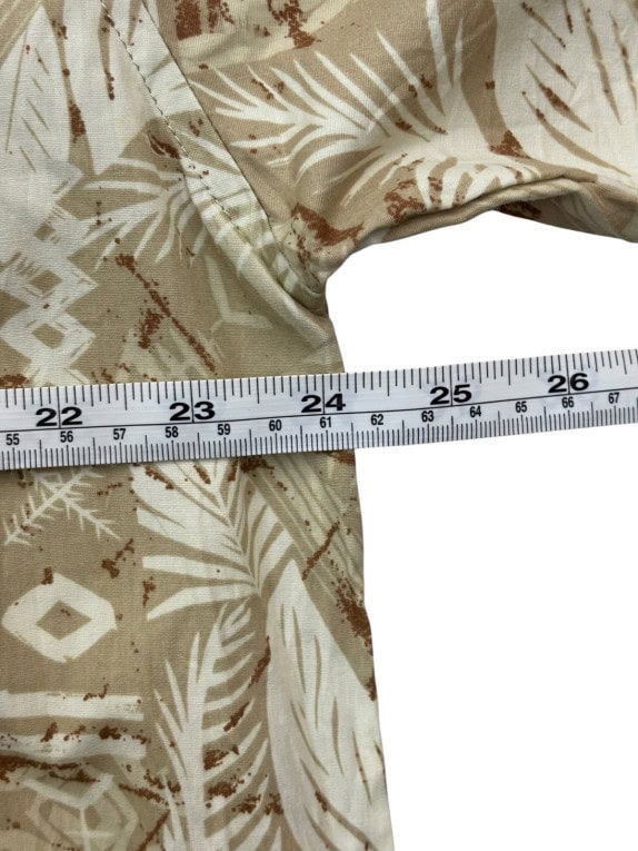 TOMMY BAHAMA CAMICIA MANICA CORTA TROPICAL BEIGE UOMO PRE OWNED L