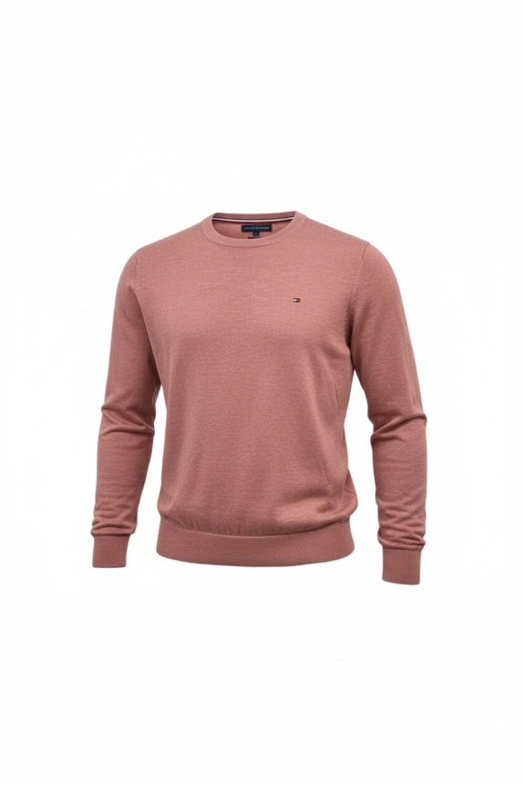 Tommy Hilfiger Men’s Pink Knit Sweater Cotton Silk Size L