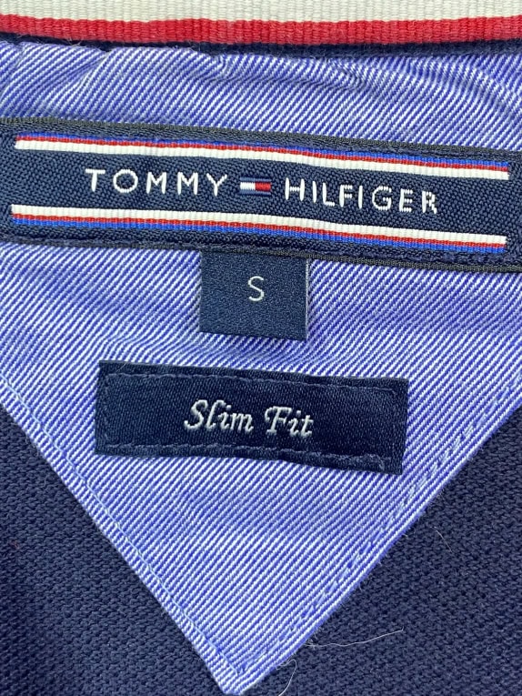 Tommy Hilfiger Ανδρικό Polo Slim Fit Navy με Pattern Σημαιών Size S