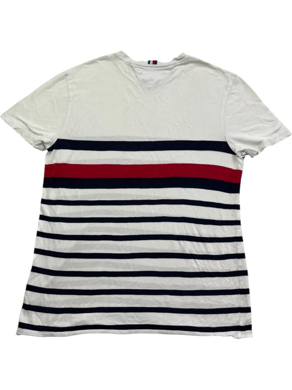 Tommy Hilfiger T-Shirt da uomo a righe bianco blu rosso