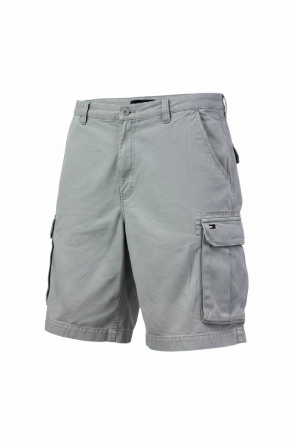 TOMMY HILFIGER BERMUDA CARGO UTILITY STONE GREY UOMO PRE OWNED L