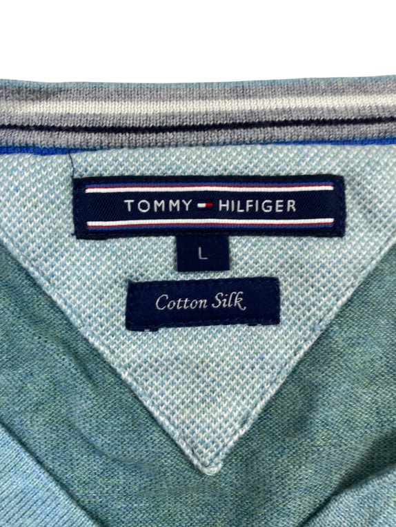 Tommy Hilfiger Cotton Silk Πλεκτό Γαλάζιο Ανδρικό L