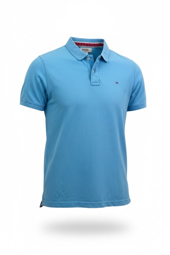 TOMMY HILFIGER DENIM ΜΠΛΟΥΖΑ POLO ΜΕ ΛΟΓΟΤΥΠΟ ΣΙΕΛ ΑΝΔΡΙΚΟ XL