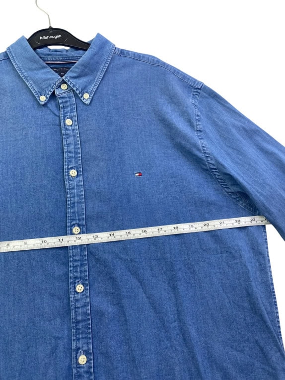 TOMMY HILFIGER DENIM ΠΟΥΚΑΜΙΣΟ MINIMAL WASHED BLUE ΑΝΤΡΙΚΟ PRE OWNED XL