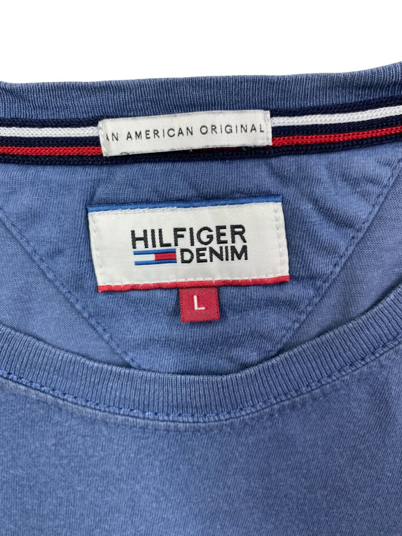 TOMMY HILFIGER DENIM T-Shirt con stampa logo in stile college blu da uomo L