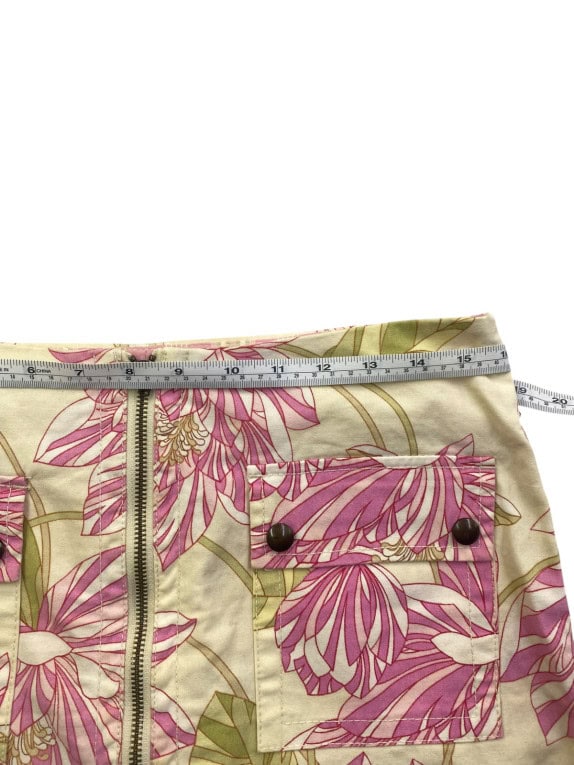 TOMMY HILFIGER SKIRT FLORAL CREAM WOMEN PRE OWNED M