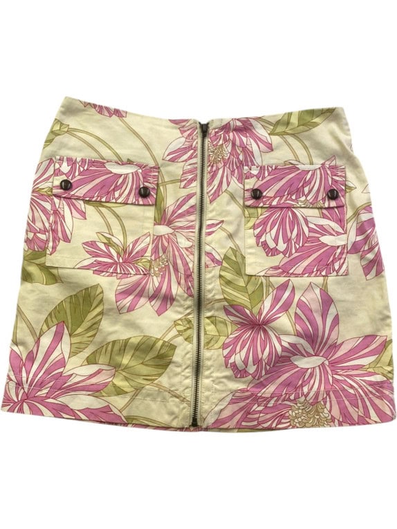 TOMMY HILFIGER SKIRT FLORAL CREAM WOMEN PRE OWNED M
