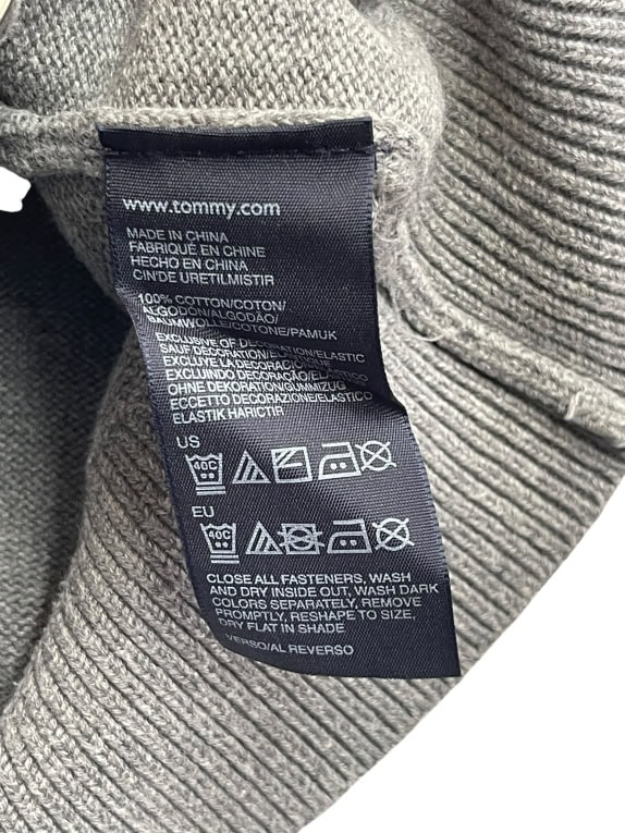 Tommy Hilfiger Γκρι Zip-Up Πλεκτή Ζακέτα Unisex L
