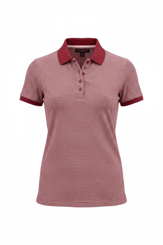 TOMMY HILFIGER GOLF Μπλούζα Polo Ριγέ Λογότυπο Κόκκινο / Λευκό Γυναικείο Medium
