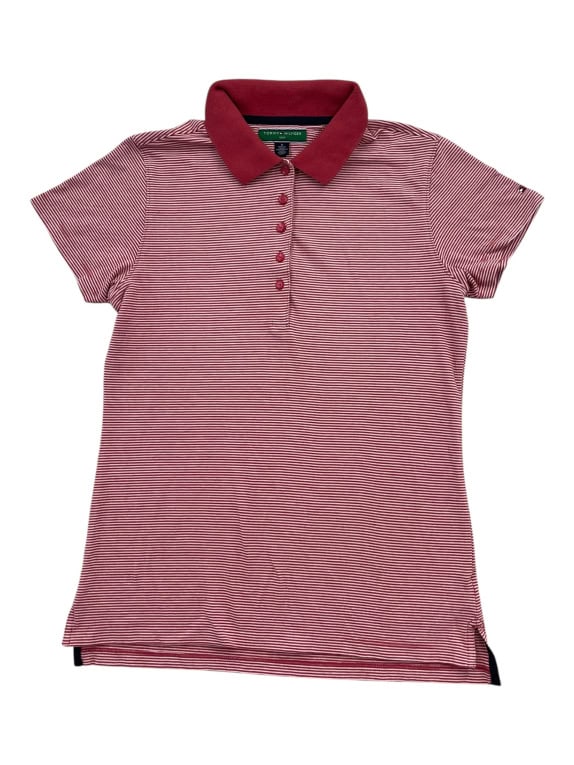 TOMMY HILFIGER GOLF Μπλούζα Polo Ριγέ Λογότυπο Κόκκινο / Λευκό Γυναικείο Medium