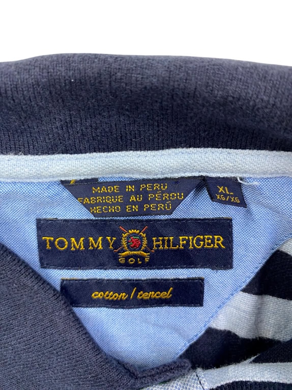 Tommy Hilfiger Golf Polo Μπλούζα Ριγέ Classic Logo Μπλε Ανδρική XL