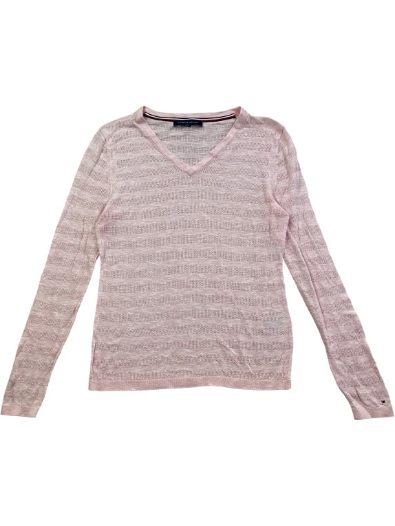 Tommy Hilfiger Women’s Knit Top Pink V-Neck M